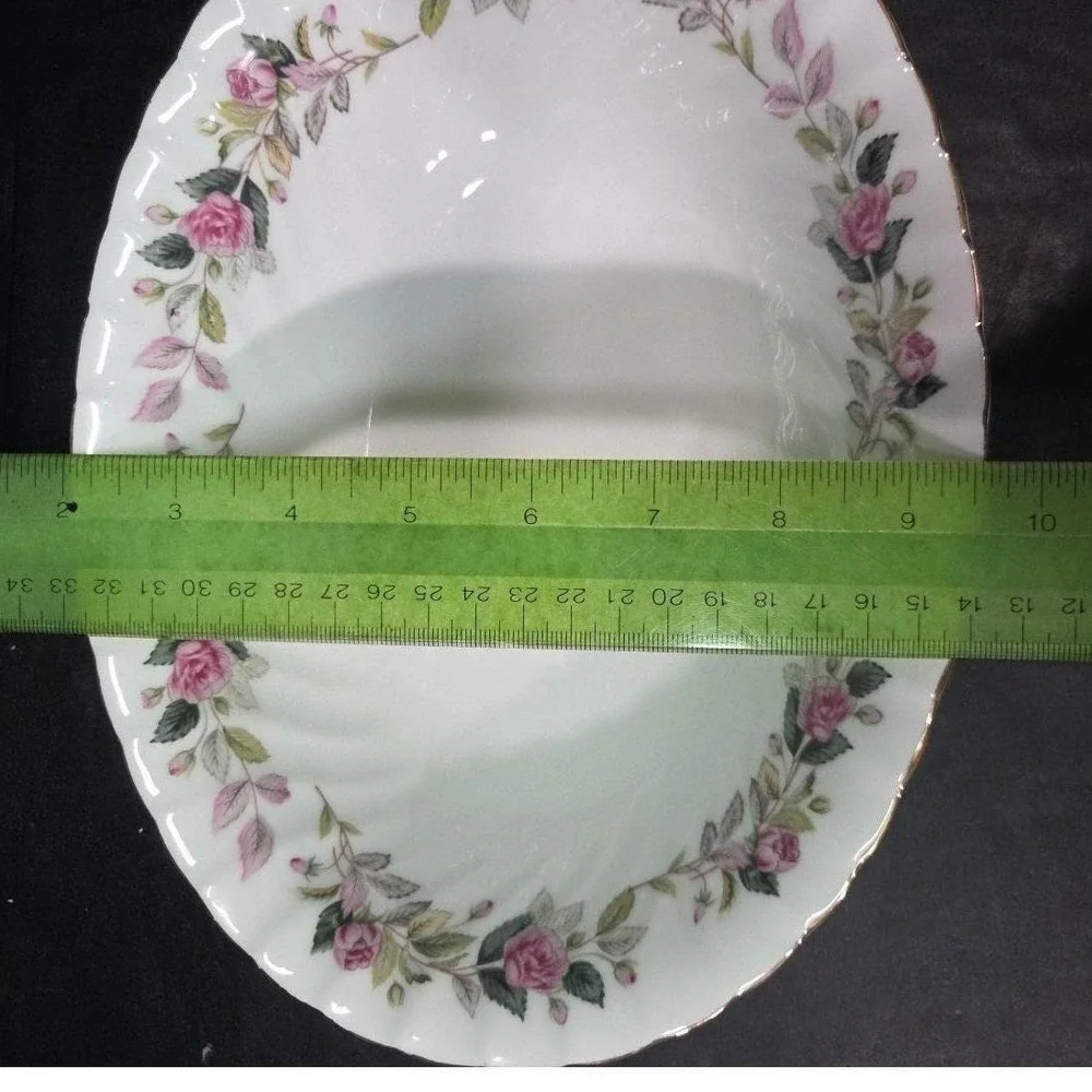 Creative Fine China Regency Rose Oval Serving Bowl, Vintage Porcelain Serveware
